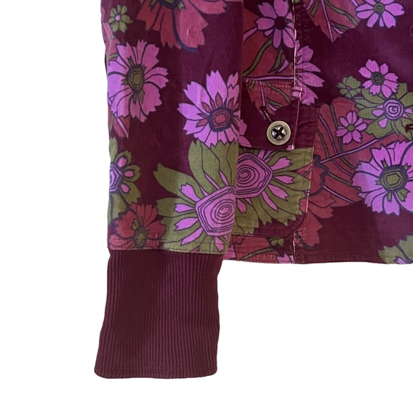 Anne Klein A Line Corduroy Flower Power Purple Jacket 12 - Picture 2 of 5